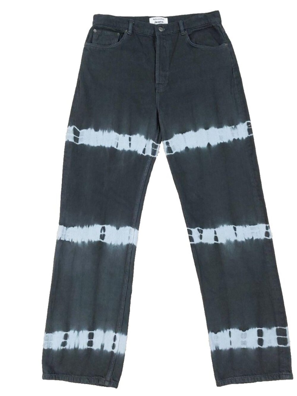 Reformation Cynthia Jeans Sz 31, High Rise, Straight Leg, Tie Dye Cloud Striped